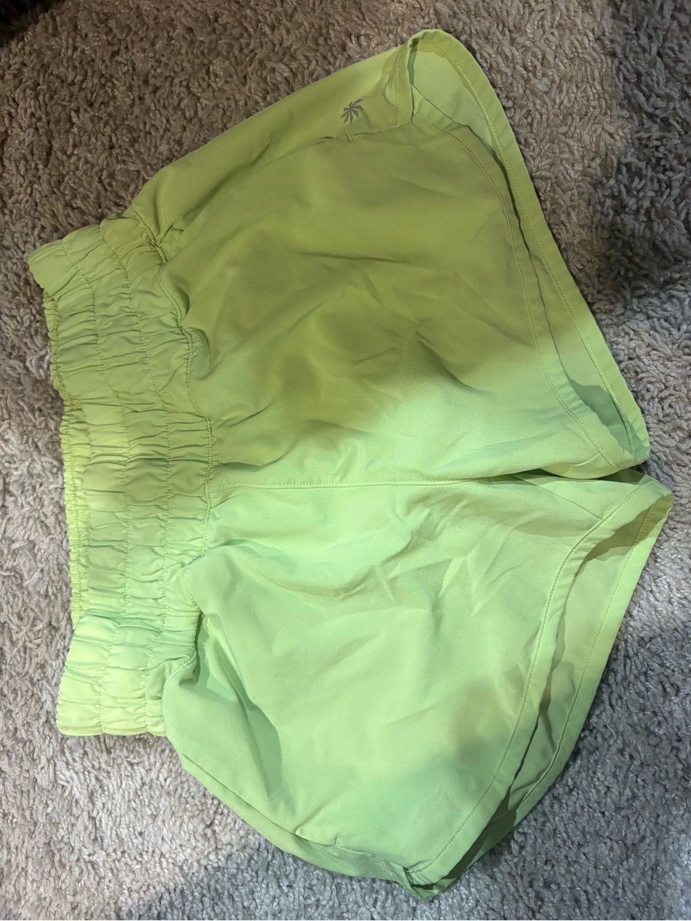 Girls Athleta Neon Lime Kids Athletic Shorts 8/10M